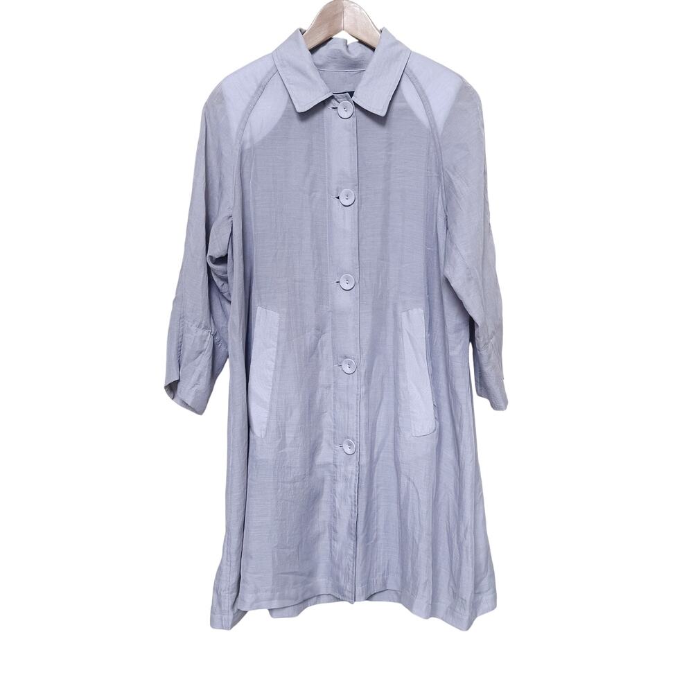 Street Lightweight Duster Sheer Coat Womens M Gray Event Lightweight Lagenlook